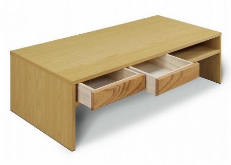 【大川家具】 開梱設置 125cm リビング テーブル ホワイトオーク センダン材 国産材 キルト