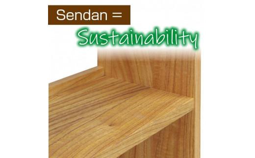 大川家具　フリーシェルフ　栴檀（センダン）C-90H 棚　高さ185.1cm×幅92.0cm×奥行36.6cm　上3段下2段　可動棚板3枚