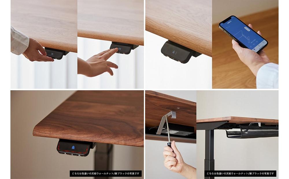 【幅120cm】【オーク】【シェルフ付】 電動昇降デスク 無垢材 パソコンデスク WAAKstandingPro