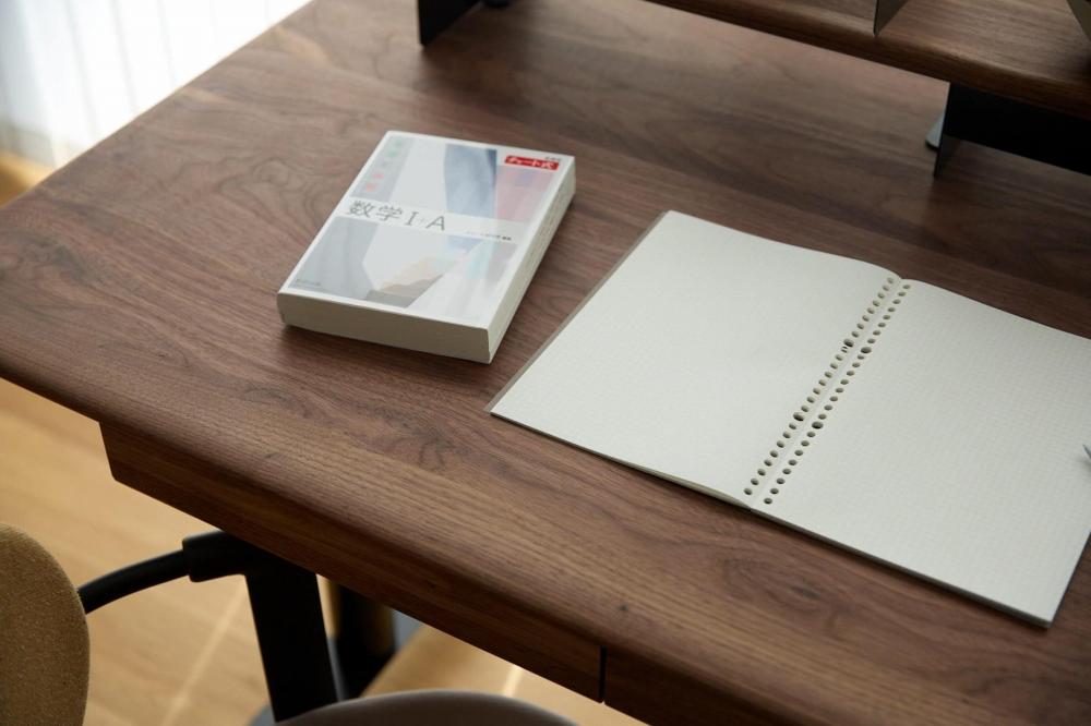 【デスクセット】サイズオーダー可 電動昇降 学習机 プレディデスク ウォールナット