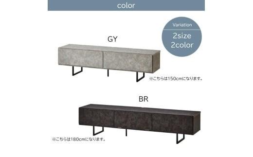 テレビボード幅180☆ローボード 脚付き セラミック調柄 サイズ違い有　カラー：GY