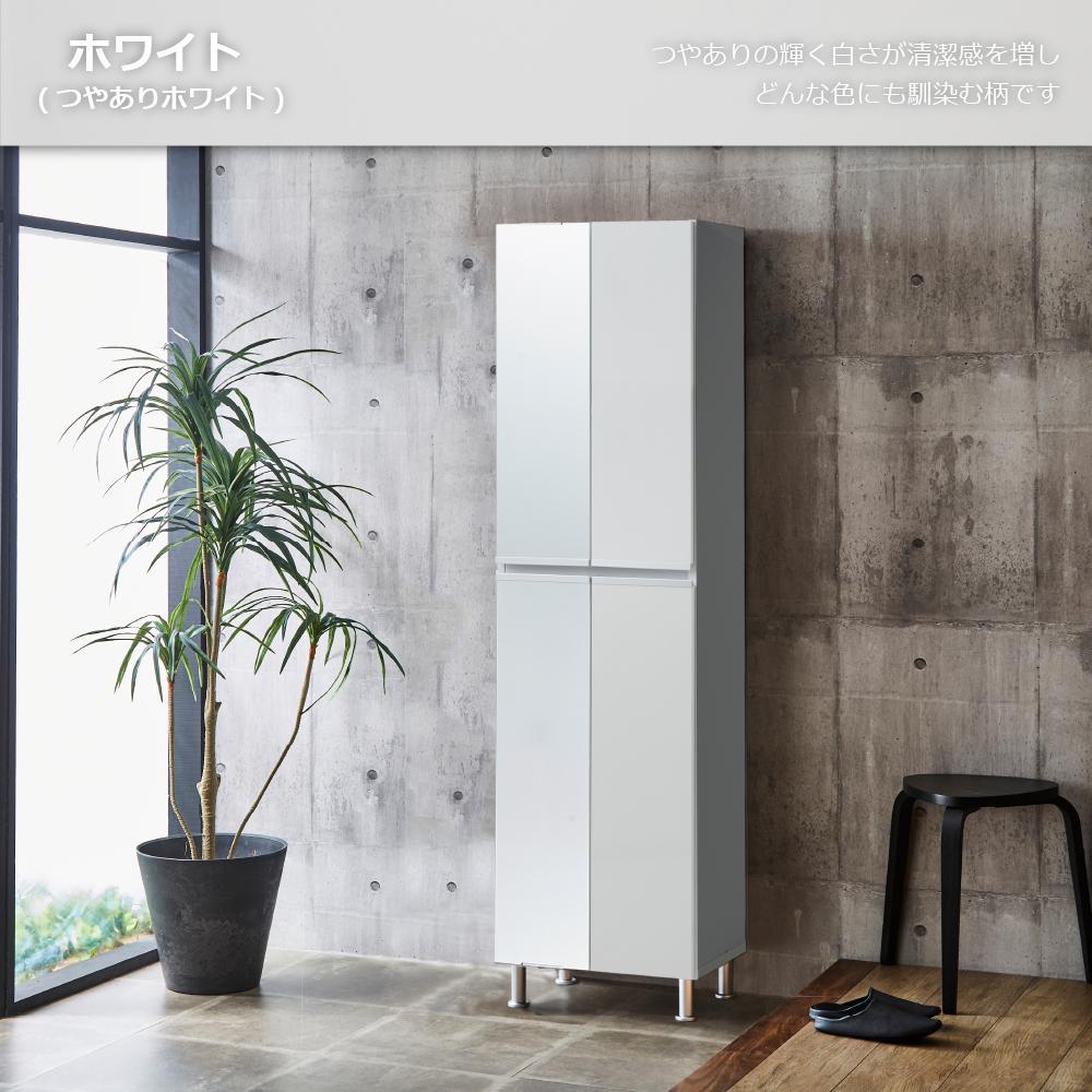 シューズボックス  【リアル 50 HI 姿見】 ホワイト つや有