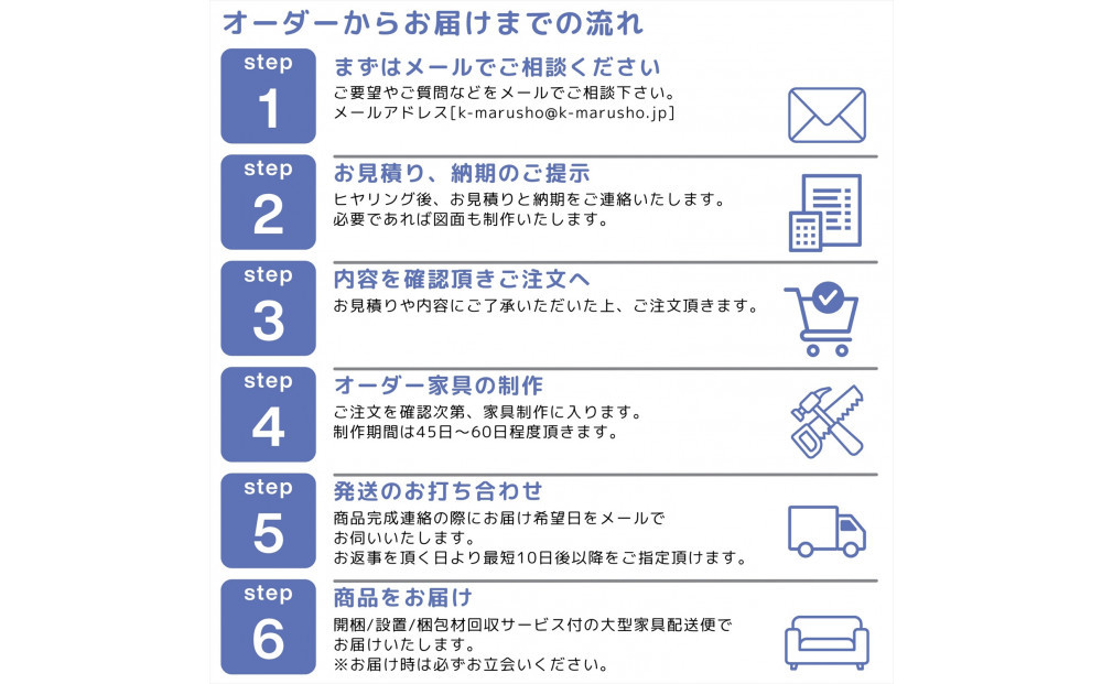 【MARUSHO】オーダー家具チケット 5万円相当 丸庄 大川市 大川家具 国産 日本製 特注家具 木製家具 オーダーメイド インテリア テーブル ソファ チェア リビング ダイニング 収納 ウッド 本革 ウォールナット オーク チェリー