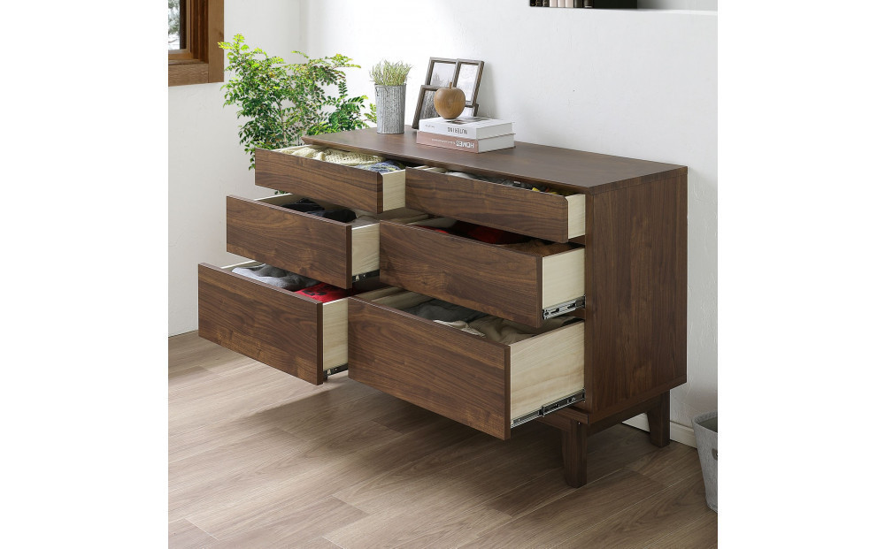 【レッドオーク】大川家具 幅120cm 3段 チェスト  -ramsey-ラムジー