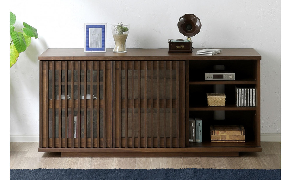 【ウォールナット】大川家具 幅150cm サイドボード  -value-バリュー