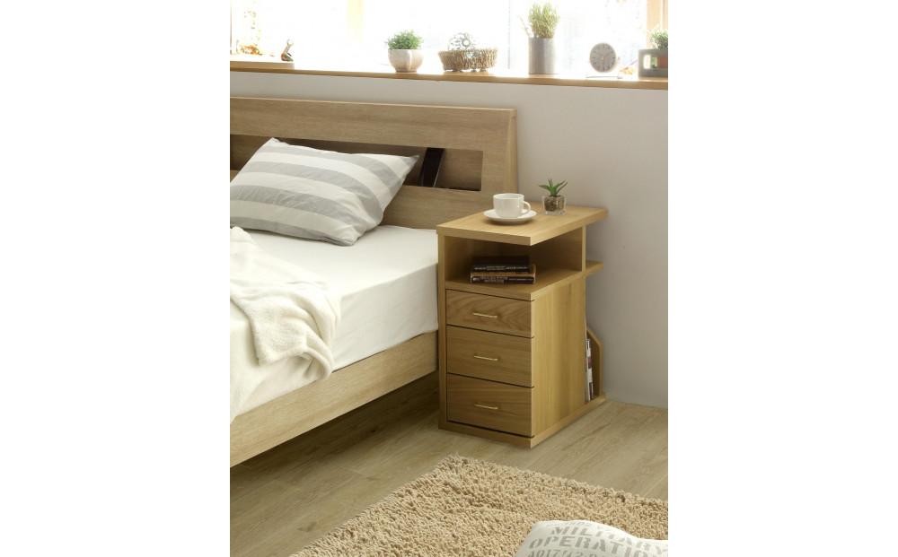 クエスト ナイトテーブル左OP(ナチュラル色) キャスター付き