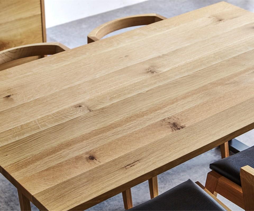 【開梱設置込み】ダイニングテーブル 幅150cm スチールA脚 免疫家具 国産 家具 大川【ホワイトオーク×船底面】