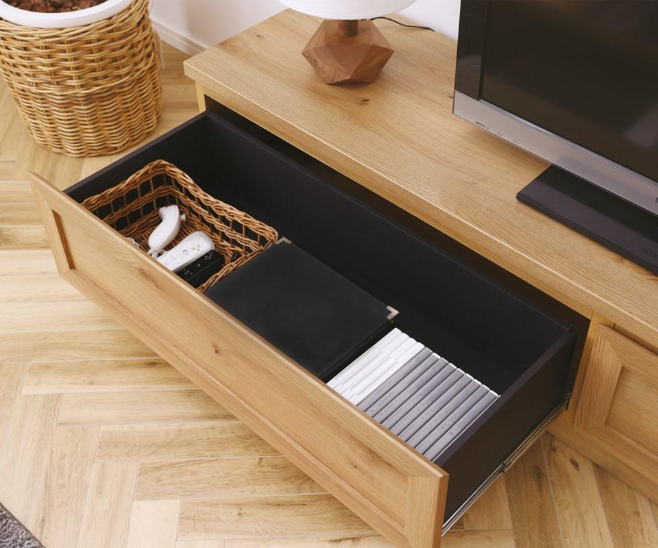 【開梱設置込み】TVボード テレビボード 幅160cm オーク柄 完成品 TV台 テレビ台 リモコン操作対応 シンプルデザイン 免疫家具 国産 家具 大川