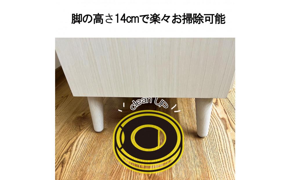 脚14cmお掃除楽々！チェスト 北欧 完成品 大容量 タンス 幅72cm 高さ78 奥行40 整理棚 洋服 本 book ブック タンス たんす 日本製 国産 お掃除ロボット可 高品質 引き出し 小物 見せる棚 living リビング アンティーク 完成品 おしゃれ 木製 収納 脚付き 家具 インテリア 大川 大川家具 W72フラップキャビネット WH ホワイト色