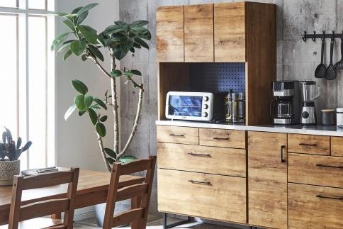 ブルックリンスタイルのステンレスカウンターキッチンボード 90cm幅