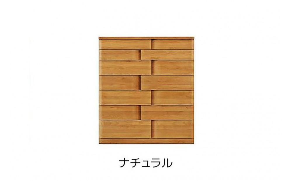 取っ手が変わったアルダー材105-7段ハイチェスト ハート(ナチュラル)