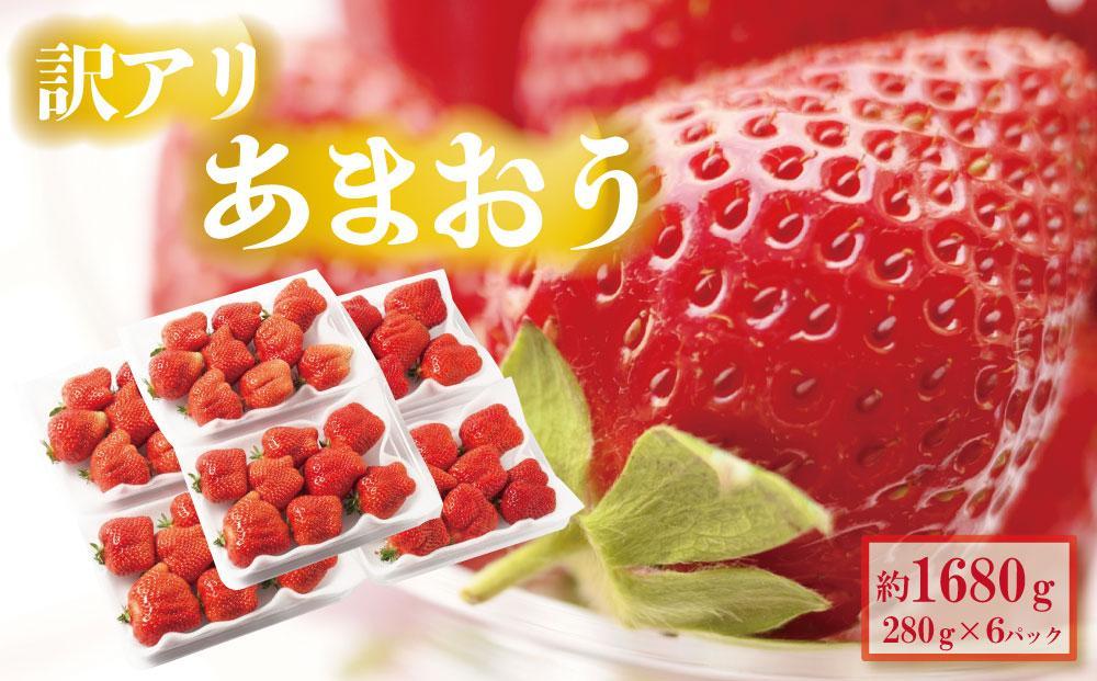 【2026年4月出荷予定】訳あり あまおう 280g×6パック(約1680g)＜配送不可：北海道、沖縄県、離島＞
