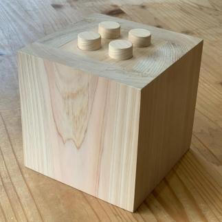 国産ヒノキ材 ウッドブロック 15cm角