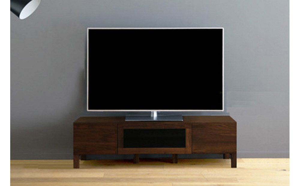 【開梱設置】高野木工 LECCE レッチェ 120TVボード ウォルナット  (黒ガラス) 【10年保証】