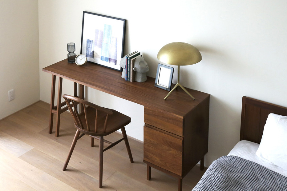 【開梱設置】高野木工 プレーンデスク SET9 ウォルナット（W150×D45cm）【10年保証】