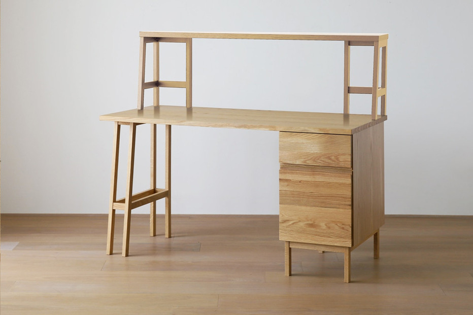 【開梱設置】高野木工 プレーンデスク SET4 オーク（W120×D60cm）【10年保証】