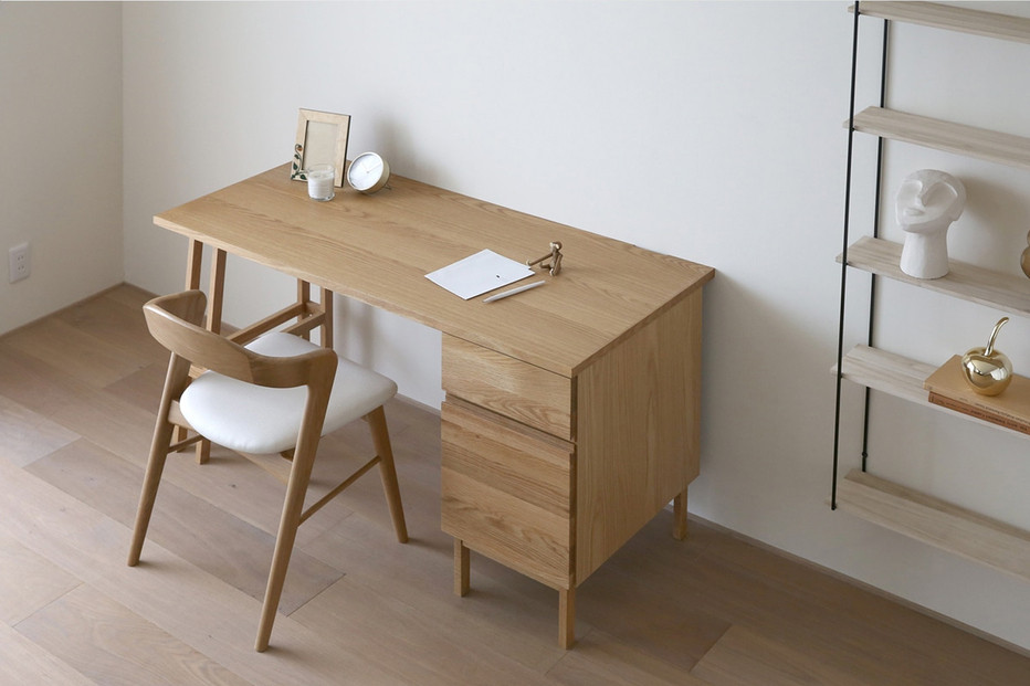 【開梱設置】高野木工 プレーンデスク SET3 オーク（W120×D60cm）【10年保証】