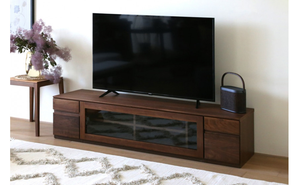 【開梱設置】高野木工 ASTER SET7 アスター 180TV天板 + 30TVチェスト + 120TVガラス扉 + 30TVチェスト ウォルナット【10年保証】