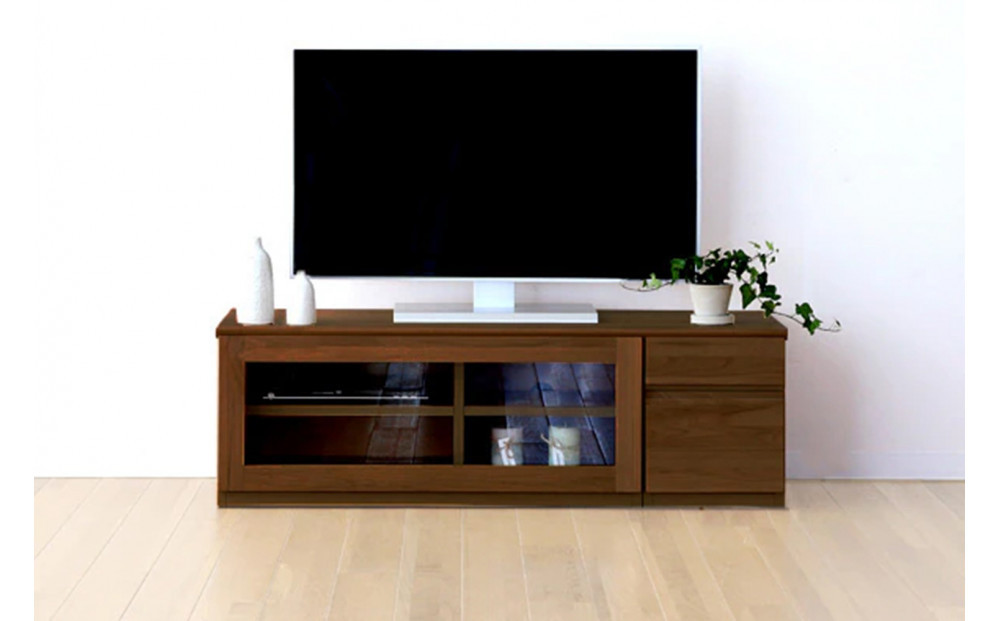 【開梱設置】高野木工 ASTER SET4 アスター 120TV天板 + 90TVガラス扉 + 30TVチェスト ウォルナット【10年保証】