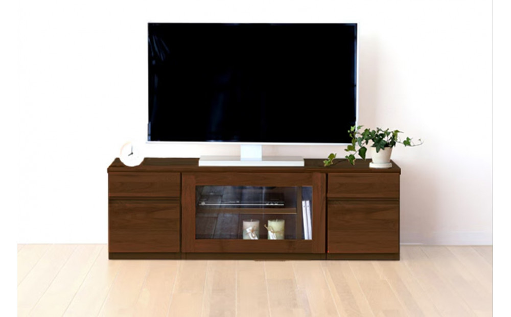 【開梱設置】高野木工 ASTER SET2 アスター 120TV天板 + 30TVチェスト + 60TVガラス扉 + 30TVチェスト ウォルナット【10年保証】