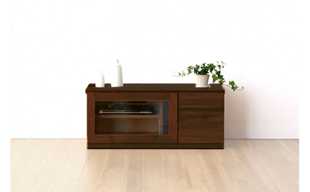 【開梱設置】高野木工 ASTER SET1 アスター  90TV天板 + 30TVチェスト + 60TVガラス扉 ウォルナット【10年保証】