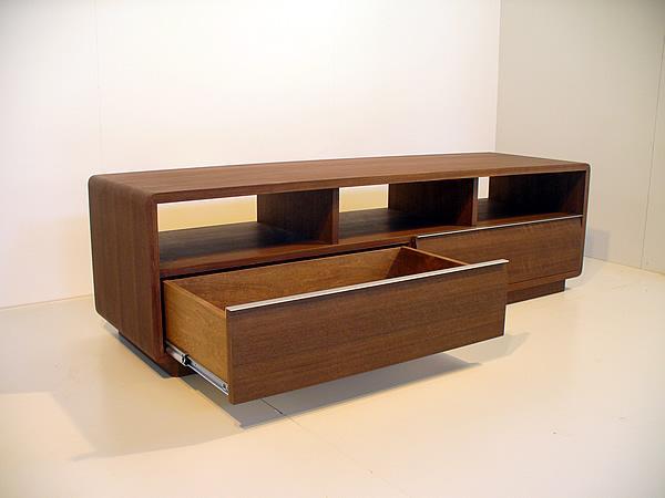 【ROUND テレビボード　ウォールナット153cm】ウォールナット材ツキ板