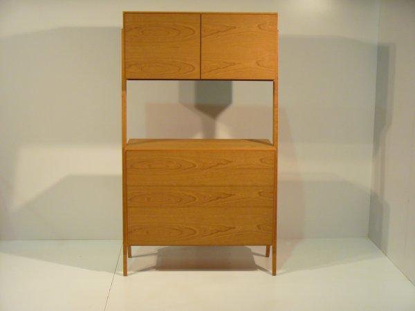 【BoraCabinet ブラックチェリー】北欧テイスト・おしゃれなキャビネット飾り棚・キッチン収納など様々な用途で活躍します＜ブラックチェリー材　オイルフィニッシュ＞