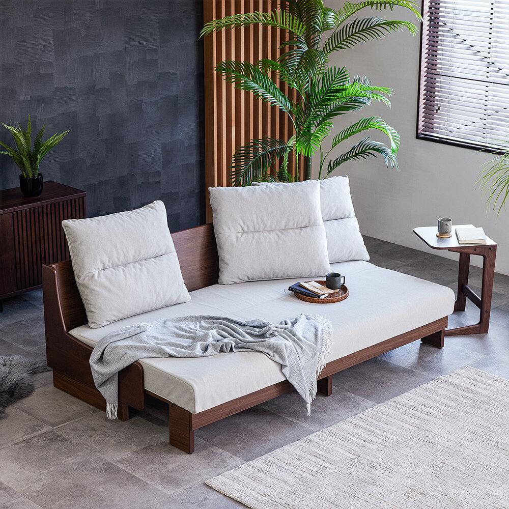 【開梱設置】ソファベッド 幅200cm ヴィンセント【BR×ライトグレー】ごろ寝ソファ【モーブル／大川家具】