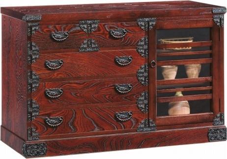 【吉野民芸 120-4段片開】★創業明治40年老舗「境木工」熟練の職人の手により1つ1つ丁寧に作り上げる伝統工芸品「吉野民芸家具」