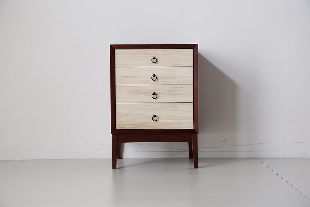 【GRAPPA／グラッパ 50リビングローチェストBR×WH】★引出しの浮造り加工とカラーのアクセントが特徴的なシンプルながらも和モダンな雰囲気漂うチェスト