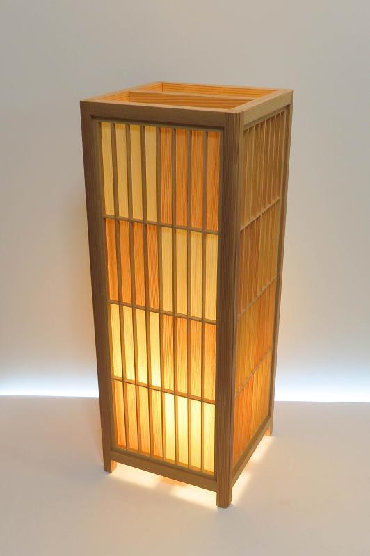 組子行灯「極」 LLサイズ  国産桧 国産杉 突板市松デザイン