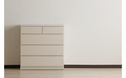 【洗面所などの限られた空間に便利】薄型チェスト 75cm幅4段 (ブラウン木目)