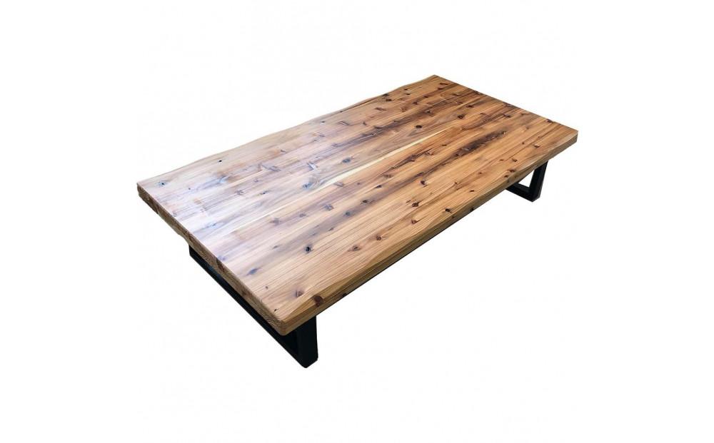 座卓 ローテーブル 150 センターテーブル 国産 大きめ 無垢材 輝望 ナチュラル(アイアン2脚)