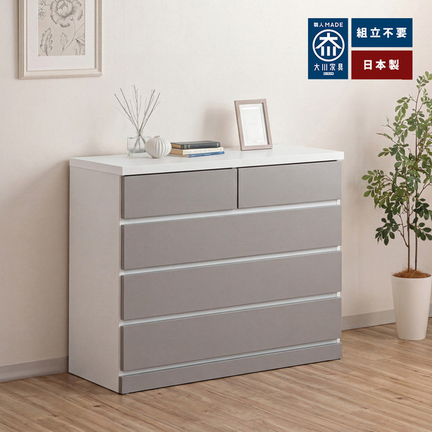 シン パッソ 幅100cm 4段 グレージュ 木製 完成品 シンプル 収納 チェスト 収納棚 衣装ケース