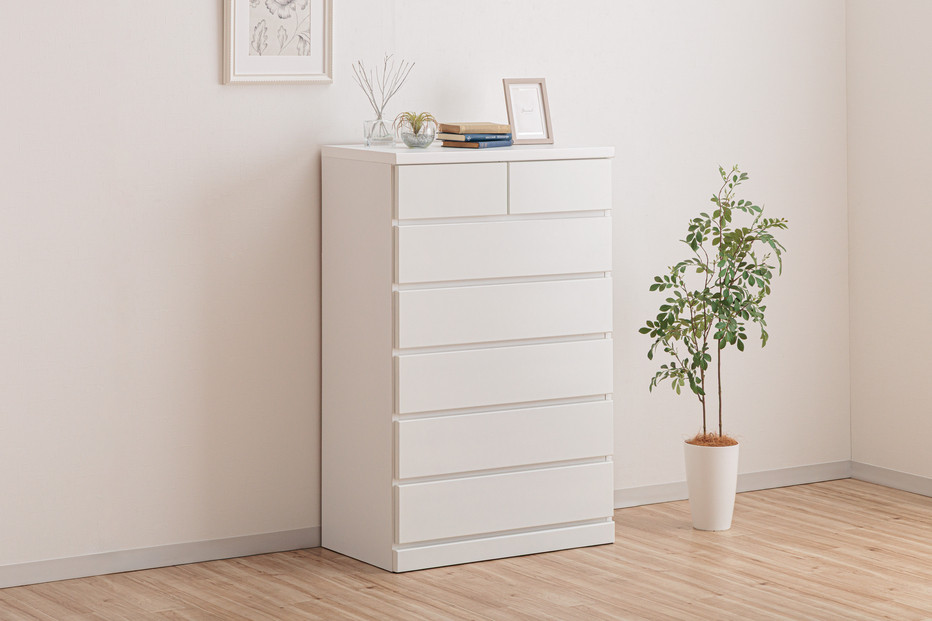 シン パッソ 75cm幅6段 ホワイト 収納 チェスト 木製 完成品 シンプル 収納棚 衣装ケース