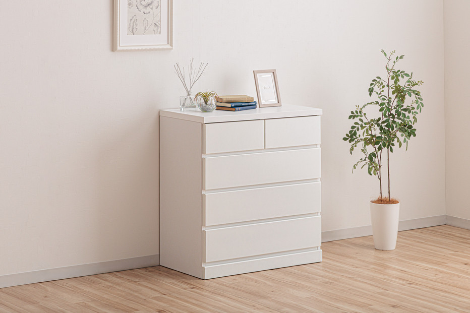 シン パッソ 75cm幅4段 ホワイト 収納 チェスト 木製 完成品 シンプル 収納棚 衣装ケース