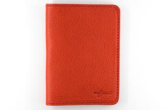 maf pinto レザーカードケース (クリアポケット) レッド シュリンク