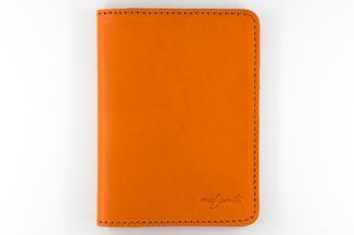 maf pinto レザーカードケース (クリアポケット) オレンジ シュリンク