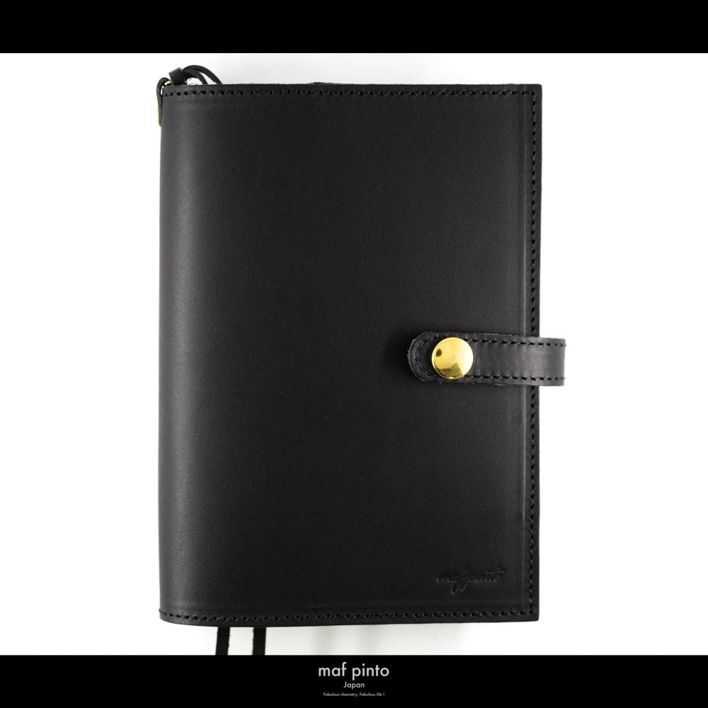 maf pinto (マフ ピント) レザー手帳カバー B6 ブラック 本革 日本製
