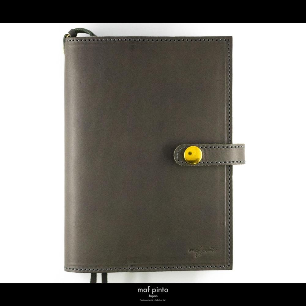 maf pinto (マフ ピント) レザー手帳カバー B6 グレー 本革 日本製