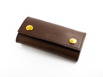 maf pinto レザーキーケース 本革 鍵入れ コンパクト マルチ カードキー ダークブラウン