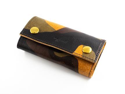 maf pinto レザーキーケース 本革 鍵入れ コンパクト マルチ カードキー カモフラージュライト