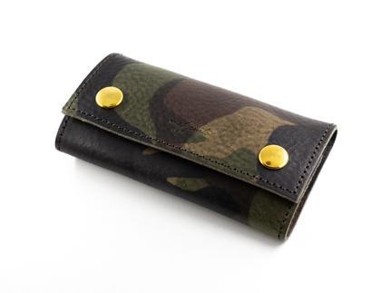 maf pinto レザーキーケース 本革 鍵入れ コンパクト マルチ カードキー カモフラージュダーク