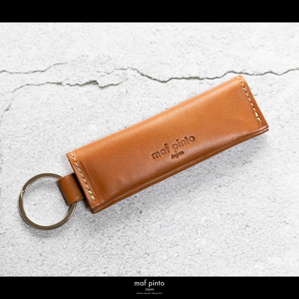 maf pinto (マフ ピント) キーリング キーホルダー 小銭入れ付き ミニ財布 ライトブラウン レザー 本革 日本製