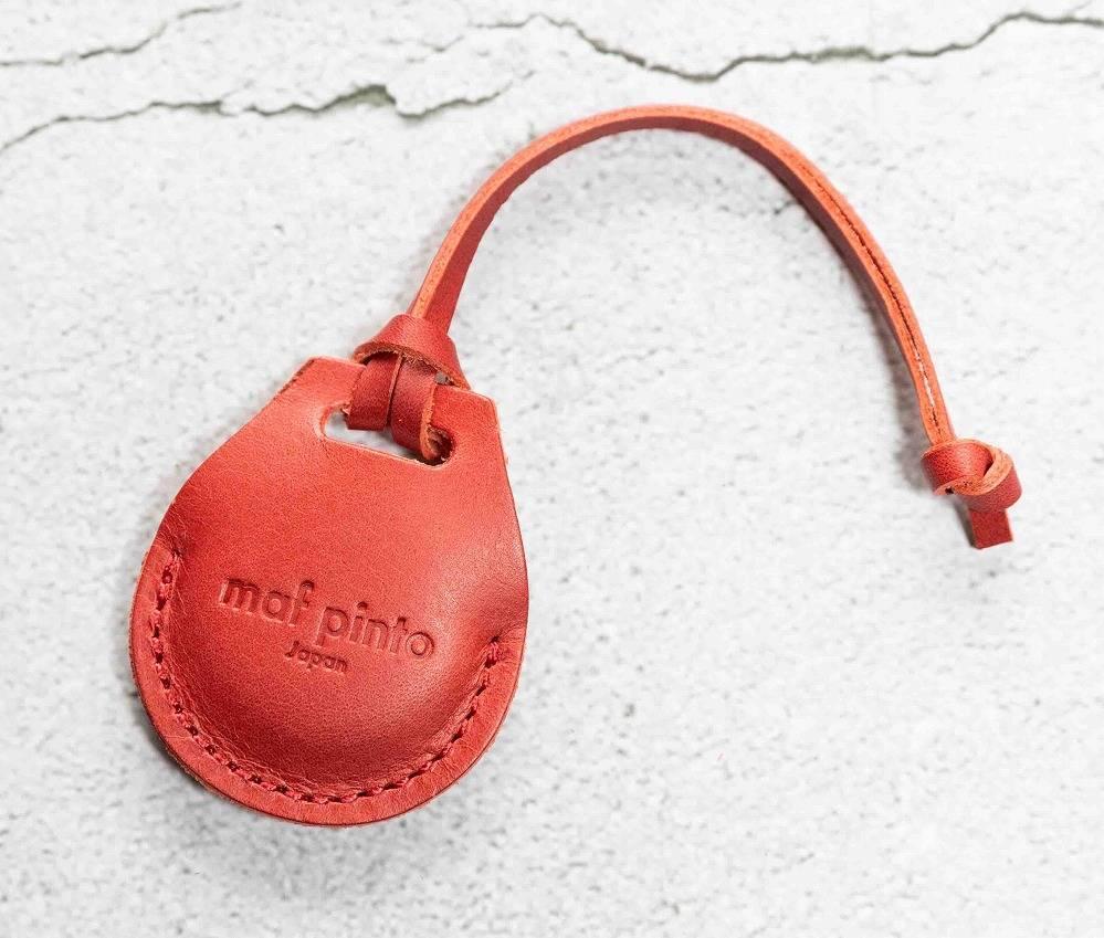 エアタグ用 ケース カバー（フルカバーモデル） レザー 本革 apple airtag 【レッド】