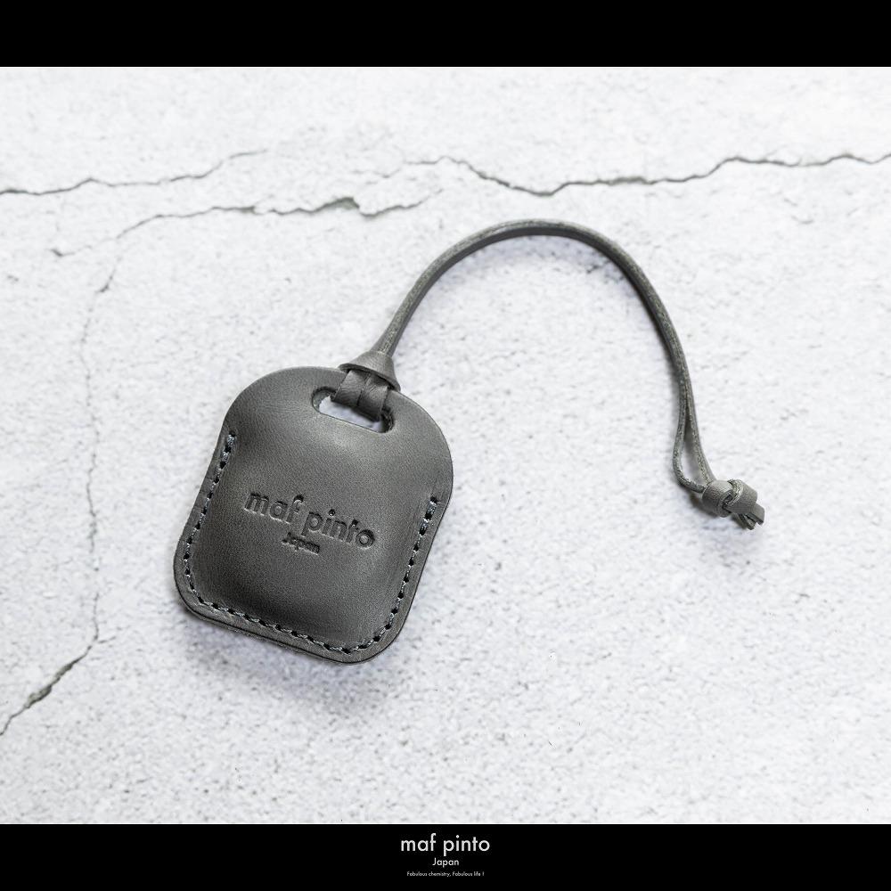 maf pinto (マフ ピント) air tag ケース カバー スクエア 保護 グレー レザー 本革 日本製
