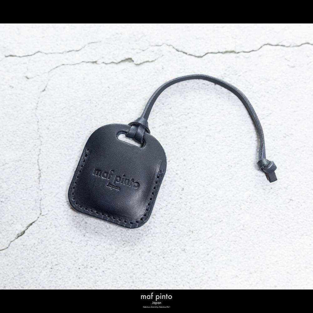 maf pinto (マフ ピント) air tag ケース カバー スクエア 保護 ネイビー レザー 本革 日本製