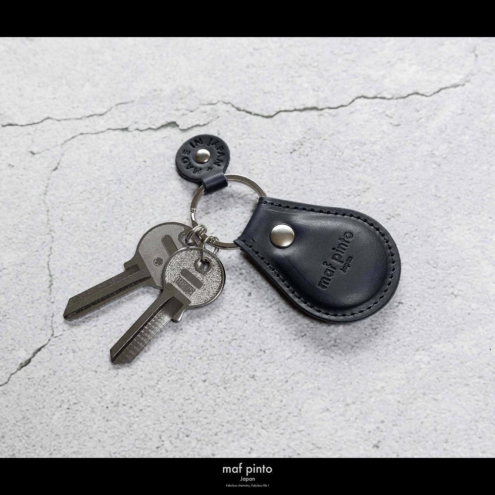 maf pinto (マフ ピント) タグ キーリング キーホルダー キーケース キーチャーム ネイビー レザー 本革 日本製