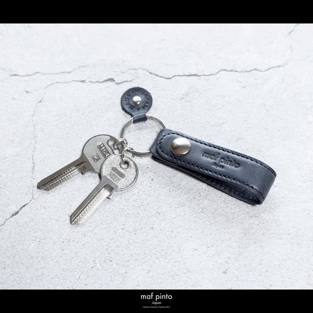 maf pinto (マフ ピント)ストラップ キーリング キーホルダー キーケース ネイビー レザー 本革 日本製