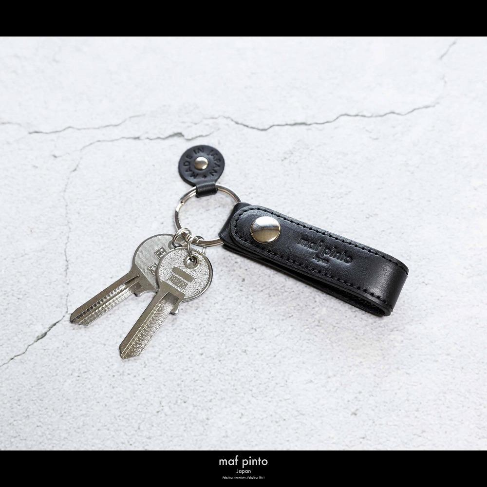 maf pinto (マフ ピント)ストラップ キーリング キーホルダー キーケース ブラック レザー 本革 日本製